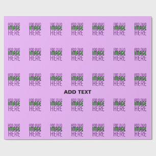 MODERN EDITABLE SIMPLE MAUVE IMAGE TEXT TEMPLATE WRAPPING PAPER