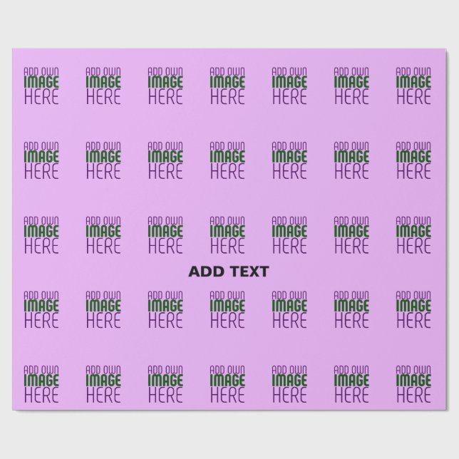 MODERN EDITABLE SIMPLE MAUVE IMAGE TEXT TEMPLATE WRAPPING PAPER (Flat)