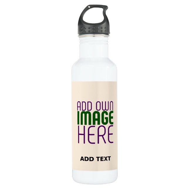 MODERN EDITABLE SIMPLE NATURAL IMAGE TEXT TEMPLATE 710 ML WATER BOTTLE (Front)