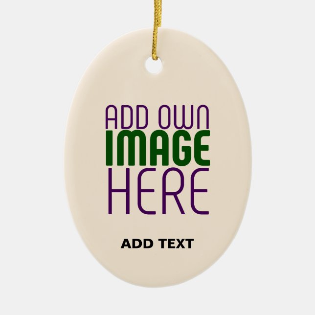 MODERN EDITABLE SIMPLE NATURAL IMAGE TEXT TEMPLATE CERAMIC ORNAMENT (Front)