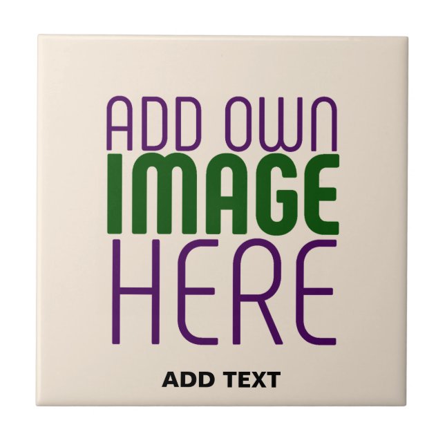 MODERN EDITABLE SIMPLE NATURAL IMAGE TEXT TEMPLATE CERAMIC TILE (Front)