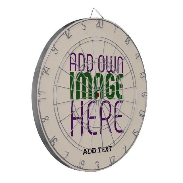 MODERN EDITABLE SIMPLE NATURAL IMAGE TEXT TEMPLATE DARTBOARD (Front Left)