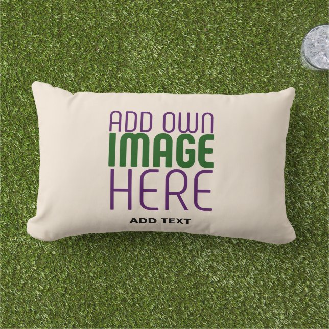 MODERN EDITABLE SIMPLE NATURAL IMAGE TEXT TEMPLATE LUMBAR CUSHION (Grass)