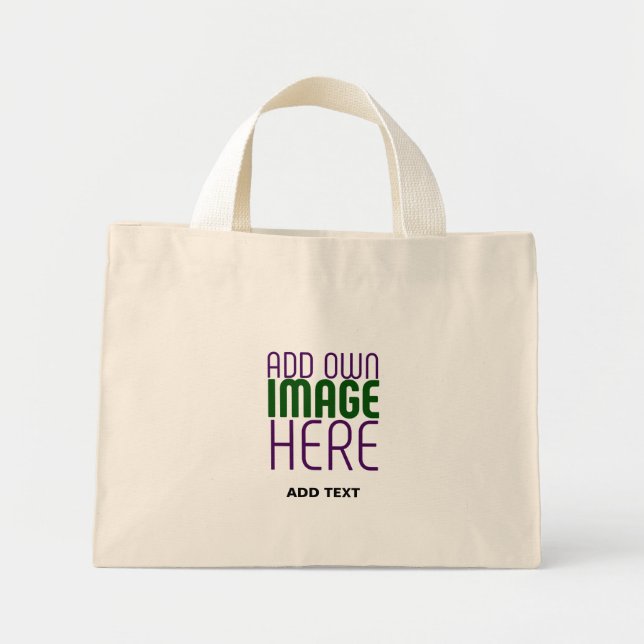 MODERN EDITABLE SIMPLE NATURAL IMAGE TEXT TEMPLATE MINI TOTE BAG (Front)