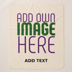 MODERN EDITABLE SIMPLE NATURAL IMAGE TEXT TEMPLATE SHERPA BLANKET