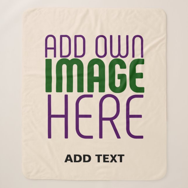 MODERN EDITABLE SIMPLE NATURAL IMAGE TEXT TEMPLATE SHERPA BLANKET (Front)