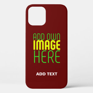 MODERN EDITABLE SIMPLE OXBLOOD IMAGE TEXT TEMPLATE iPhone 12 CASE