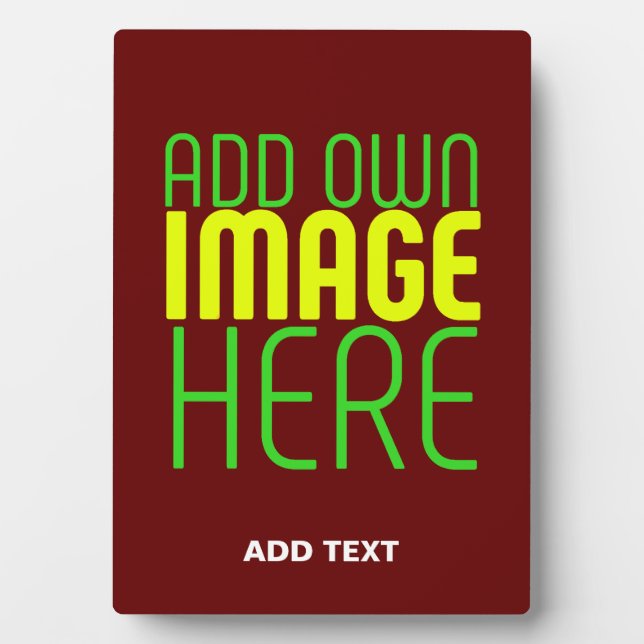 MODERN EDITABLE SIMPLE OXBLOOD IMAGE TEXT TEMPLATE PLAQUE (Front)