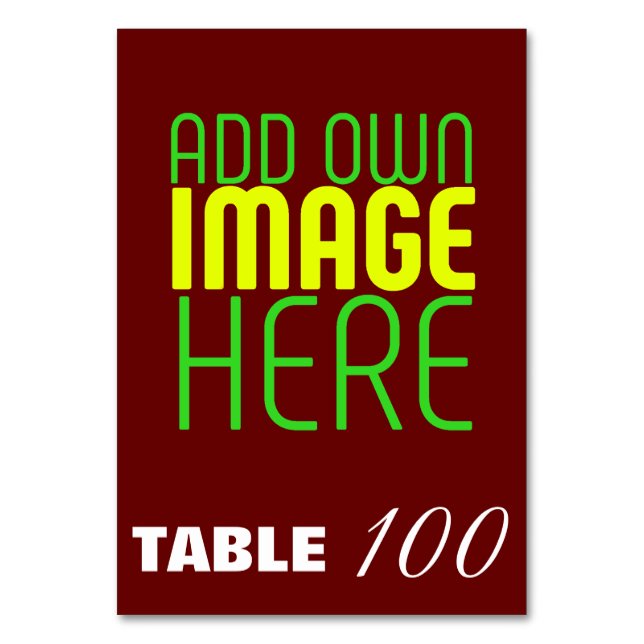MODERN EDITABLE SIMPLE OXBLOOD IMAGE TEXT TEMPLATE TABLE NUMBER (Front)
