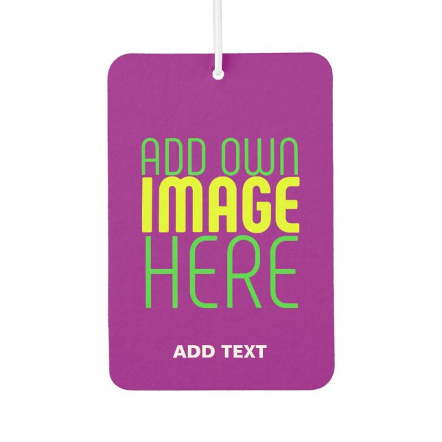 MODERN EDITABLE SIMPLE PURPLE IMAGE TEXT TEMPLATE CAR AIR FRESHENER (Front)