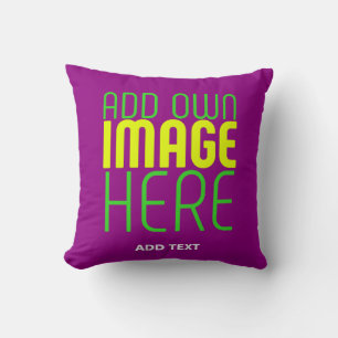 MODERN EDITABLE SIMPLE PURPLE IMAGE TEXT TEMPLATE CUSHION