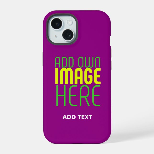 MODERN EDITABLE SIMPLE PURPLE IMAGE TEXT TEMPLATE iPhone 15 CASE (Back)