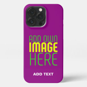 MODERN EDITABLE SIMPLE PURPLE IMAGE TEXT TEMPLATE iPhone 13 PRO CASE