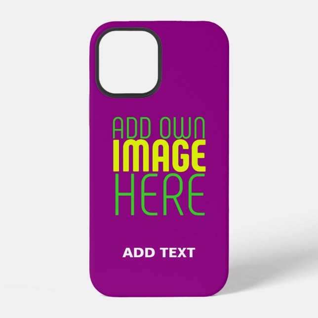 MODERN EDITABLE SIMPLE PURPLE IMAGE TEXT TEMPLATE iPhone CASE (Back)