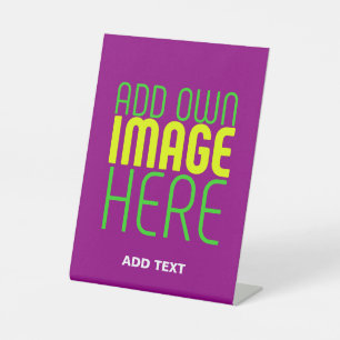 MODERN EDITABLE SIMPLE PURPLE IMAGE TEXT TEMPLATE PEDESTAL SIGN