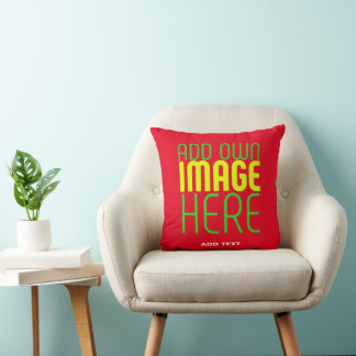 MODERN EDITABLE SIMPLE RED IMAGE TEXT TEMPLATE CUSHION