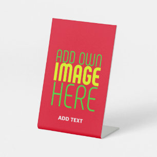 MODERN EDITABLE SIMPLE RED IMAGE TEXT TEMPLATE PEDESTAL SIGN