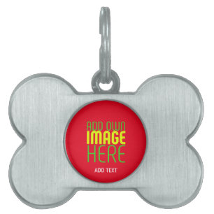 MODERN EDITABLE SIMPLE RED IMAGE TEXT TEMPLATE PET ID TAG