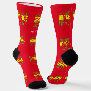 MODERN EDITABLE SIMPLE RED IMAGE TEXT TEMPLATE SOCKS