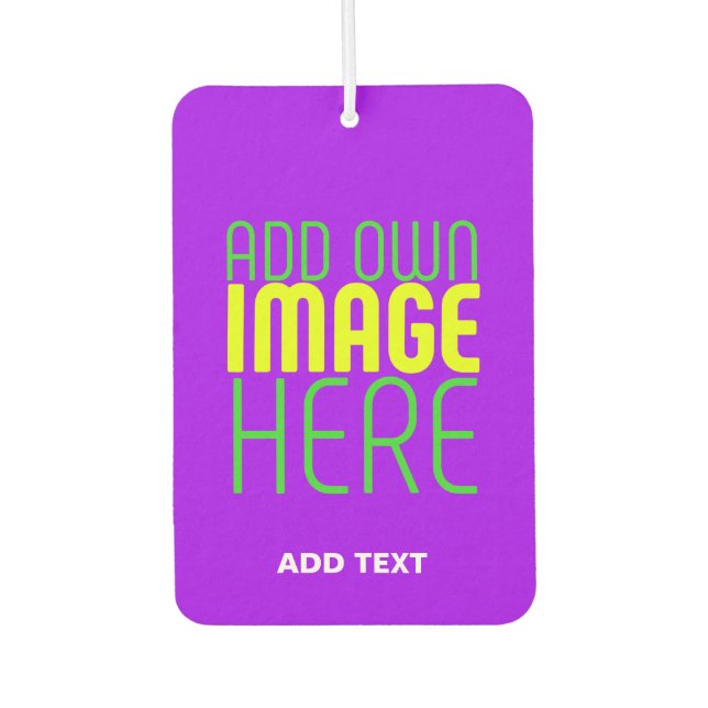 MODERN EDITABLE SIMPLE VIOLET IMAGE TEXT TEMPLATE CAR AIR FRESHENER (Front)