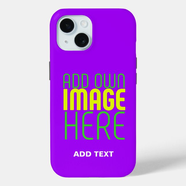 MODERN EDITABLE SIMPLE VIOLET IMAGE TEXT TEMPLATE Case-Mate iPhone CASE (Back)