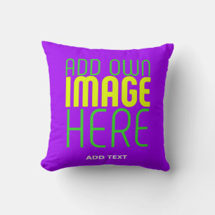 MODERN EDITABLE SIMPLE VIOLET IMAGE TEXT TEMPLATE CUSHION