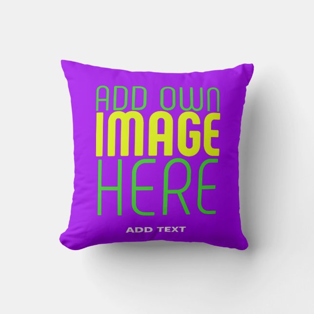 MODERN EDITABLE SIMPLE VIOLET IMAGE TEXT TEMPLATE CUSHION (Front)