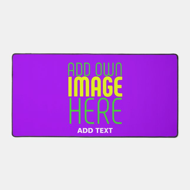 MODERN EDITABLE SIMPLE VIOLET IMAGE TEXT TEMPLATE DESK MAT (Front)