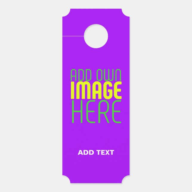 MODERN EDITABLE SIMPLE VIOLET IMAGE TEXT TEMPLATE DOOR HANGER (Front)