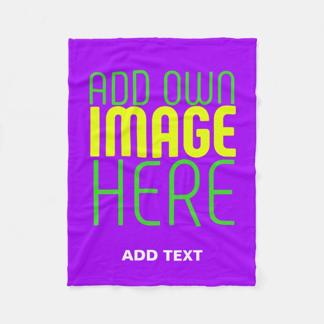 MODERN EDITABLE SIMPLE VIOLET IMAGE TEXT TEMPLATE FLEECE BLANKET (Front)