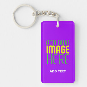 MODERN EDITABLE SIMPLE VIOLET IMAGE TEXT TEMPLATE KEY RING