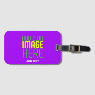 MODERN EDITABLE SIMPLE VIOLET IMAGE TEXT TEMPLATE LUGGAGE TAG