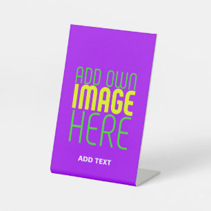 MODERN EDITABLE SIMPLE VIOLET IMAGE TEXT TEMPLATE PEDESTAL SIGN