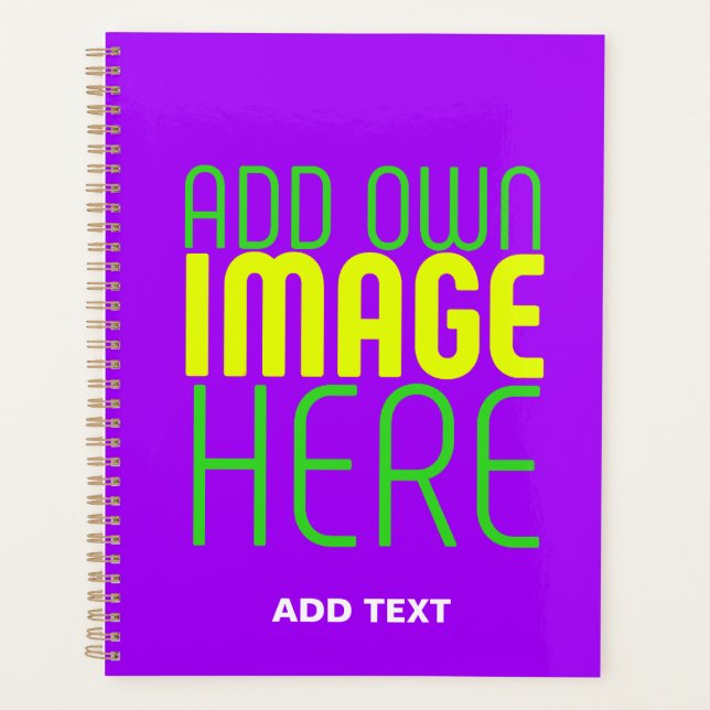MODERN EDITABLE SIMPLE VIOLET IMAGE TEXT TEMPLATE PLANNER (Front)
