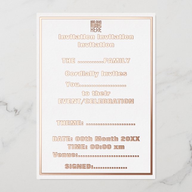 MODERN EDITABLE SIMPLE WHITE IMAGE TEXT TEMPLATE (Front)