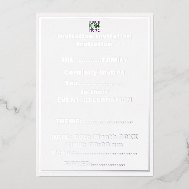 MODERN EDITABLE SIMPLE WHITE IMAGE TEXT TEMPLATE (Front)