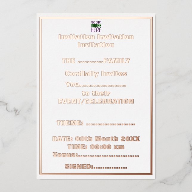 MODERN EDITABLE SIMPLE WHITE IMAGE TEXT TEMPLATE (Front)