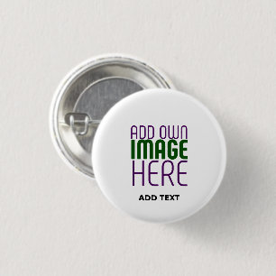 MODERN EDITABLE SIMPLE WHITE IMAGE TEXT TEMPLATE 3 CM ROUND BADGE