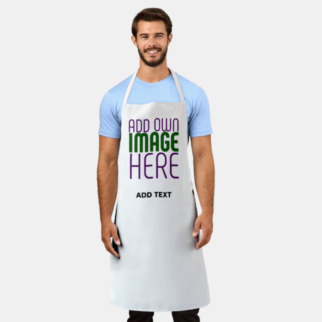 MODERN EDITABLE SIMPLE WHITE IMAGE TEXT TEMPLATE APRON (Worn)