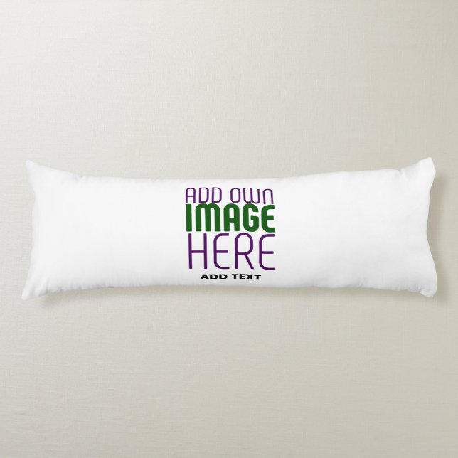 MODERN EDITABLE SIMPLE WHITE IMAGE TEXT TEMPLATE BODY CUSHION (Front)