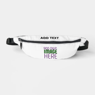 MODERN EDITABLE SIMPLE WHITE IMAGE TEXT TEMPLATE BUM BAGS