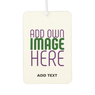 MODERN EDITABLE SIMPLE WHITE IMAGE TEXT TEMPLATE CAR AIR FRESHENER