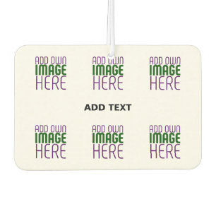 MODERN EDITABLE SIMPLE WHITE IMAGE TEXT TEMPLATE CAR AIR FRESHENER