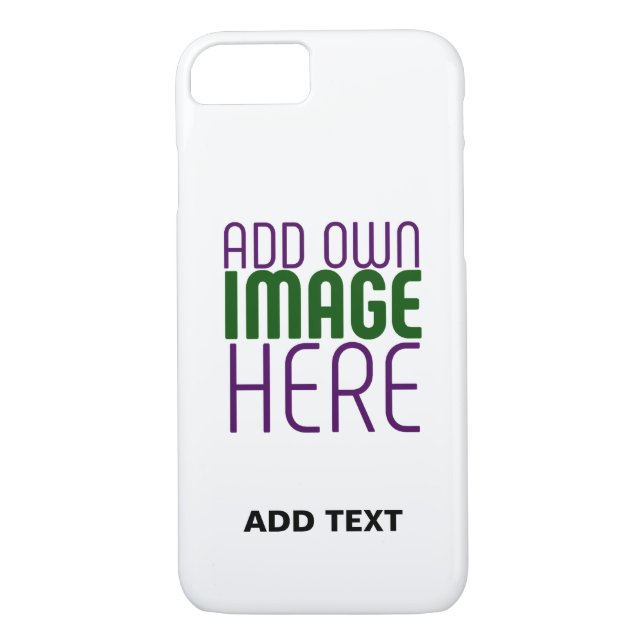 MODERN EDITABLE SIMPLE WHITE IMAGE TEXT TEMPLATE Case-Mate iPhone CASE (Back)