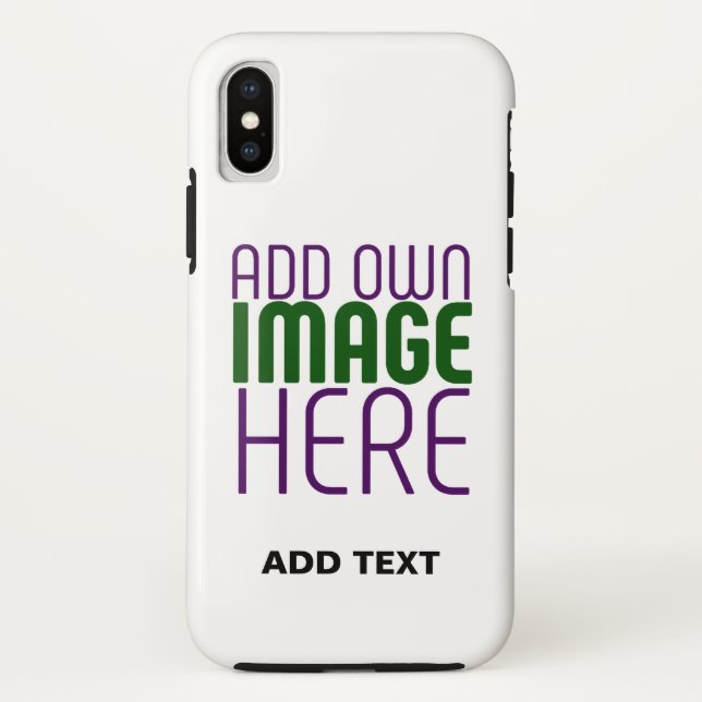 MODERN EDITABLE SIMPLE WHITE IMAGE TEXT TEMPLATE Case-Mate iPhone CASE (Back)