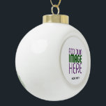MODERN EDITABLE SIMPLE WHITE IMAGE TEXT TEMPLATE CERAMIC BALL CHRISTMAS ORNAMENT<br><div class="desc">THIS IS A DESIGN FITTING FOR CUSTOMERS.YOU CAN CHANGE, RESIZE OR ADD LOGO, PHOTO, TEXT AND COLOURS THE WAY YOU WANT.THANK YOU.</div>