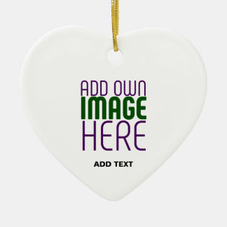  MODERN EDITABLE SIMPLE WHITE IMAGE TEXT TEMPLATE CERAMIC ORNAMENT