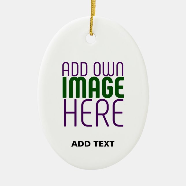  MODERN EDITABLE SIMPLE WHITE IMAGE TEXT TEMPLATE CERAMIC ORNAMENT (Front)