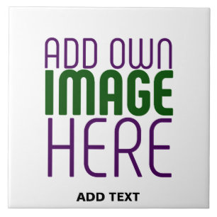  MODERN EDITABLE SIMPLE WHITE IMAGE TEXT TEMPLATE CERAMIC TILE
