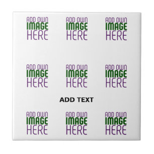 MODERN EDITABLE SIMPLE WHITE IMAGE TEXT TEMPLATE CERAMIC TILE